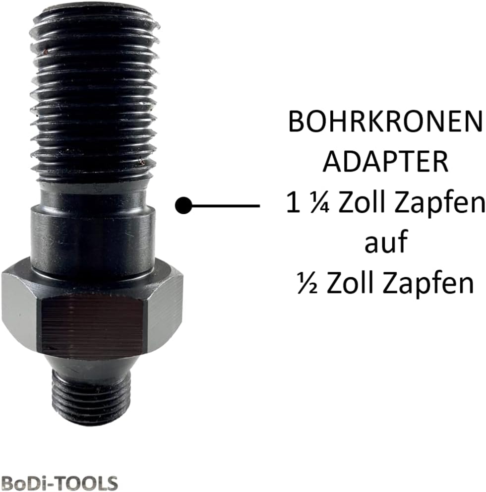 BoDi-TOOLS Bohrkronen Adapter, Dosensenker Adapter, Fliesenbohrer Adapter, (Adapter, R 1/2" Zapfen a