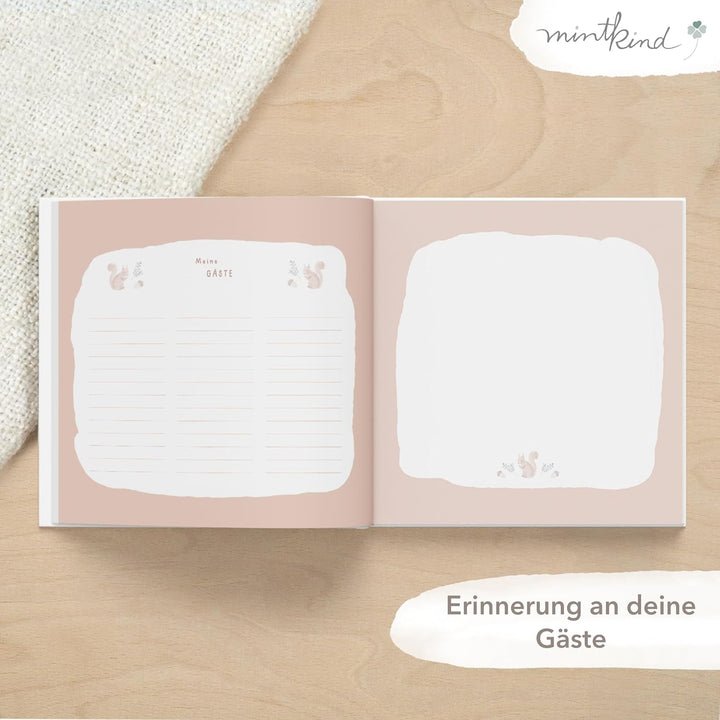 mintkind® Gästebuch Meine Kommunion Wald I Kommunion Geschenk personalisiert I Buch zur Kommunion Er