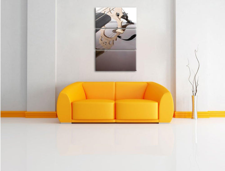 Cello 3-Teiler Leinwandbild 120x80 Bild auf Leinwand, XXL riesige Bilder fertig gerahmt mit Keilrahm