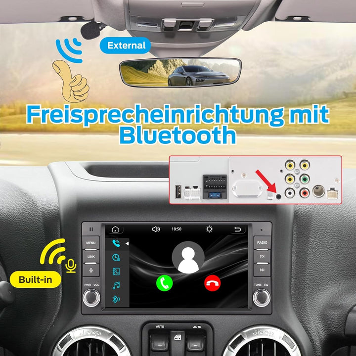 Linux Autoradio Blitzstart für Jeep Wrangler Radio 2007-2018 Chrysler Dodge Ram 1500 | Wireless CarP