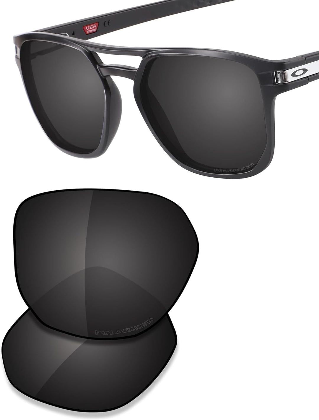 Saucer Premium Ersatzgläser für Oakley Latch Beta OO9436 Sonnenbrille High Definition – Carbon Schwa