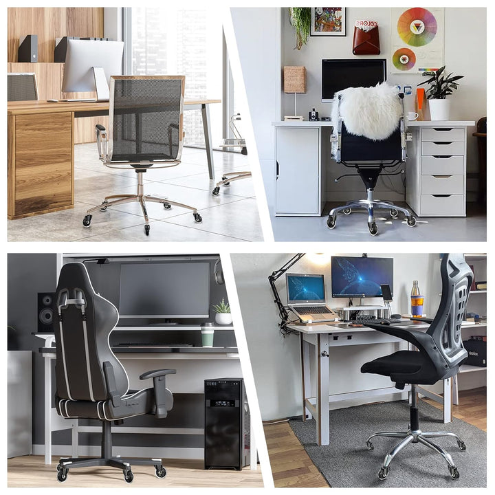 Bürostuhl Rollen 5er Set,Rollen für Bürostühle 11mm x 22mm,Universal Hartbodenrollen für Bürostuhl S