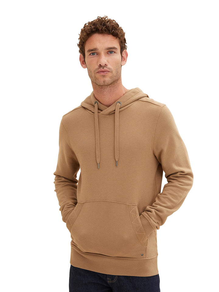 TOM TAILOR Herren Basic Hoodie Sweatshirt M 15078 - Otter Brown, M 15078 - Otter Brown