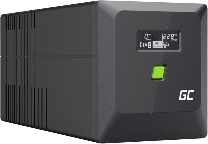 Greencell UPS 1000VA 600W PowerProof mit LCD-Display – Modifizierte Sinuswelle, Stromschutz für Gerä