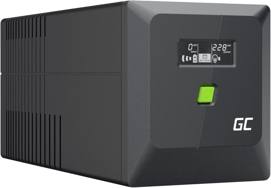Greencell UPS 1000VA 700W PowerProof mit LCD-Display – USV mit Reiner Sinuswelle, zuverlässiger Stro