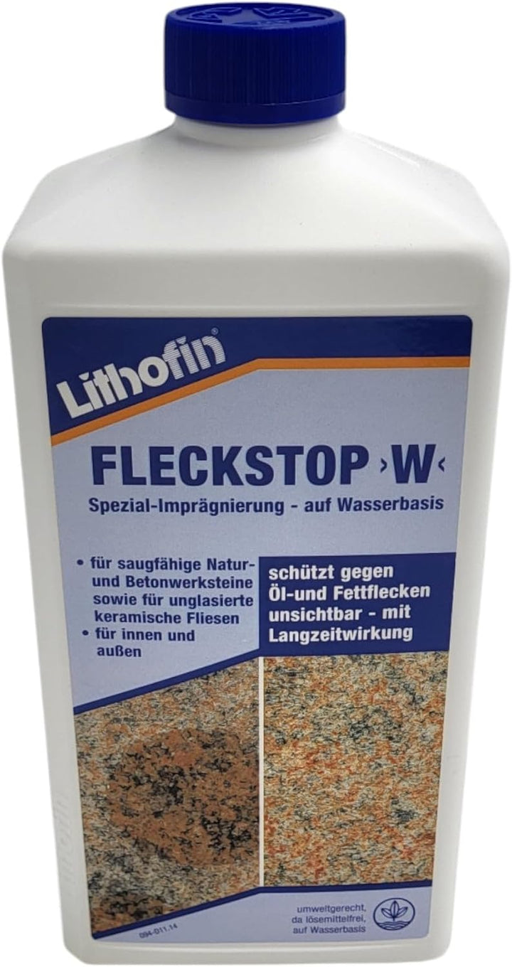 zbs24 Lithofin Fleckstop W Set lösemittelfreie Schutzimprägnierung für saugfähige Keramik, Betonwerk
