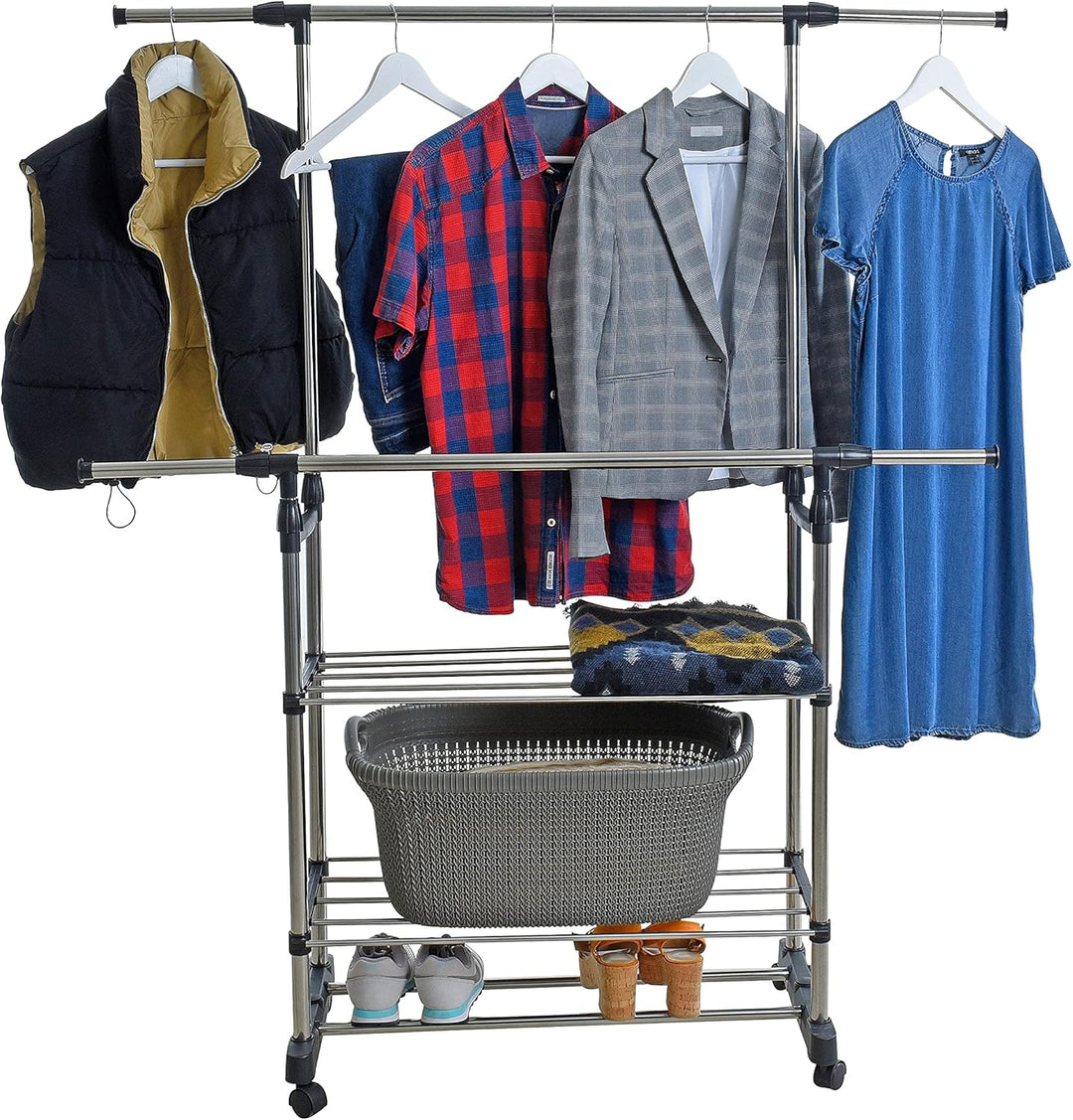 ESTEXO Garderobenständer Kleiderständer Kleiderstange Wäscheständer Rollenständer Rollgarderobe Meta