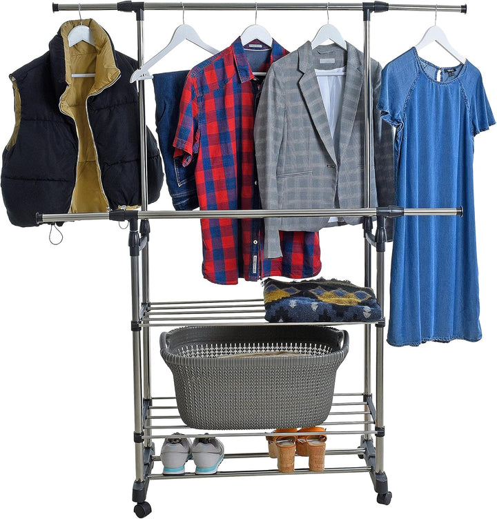 ESTEXO Garderobenständer Kleiderständer Kleiderstange Wäscheständer Rollenständer Rollgarderobe Meta