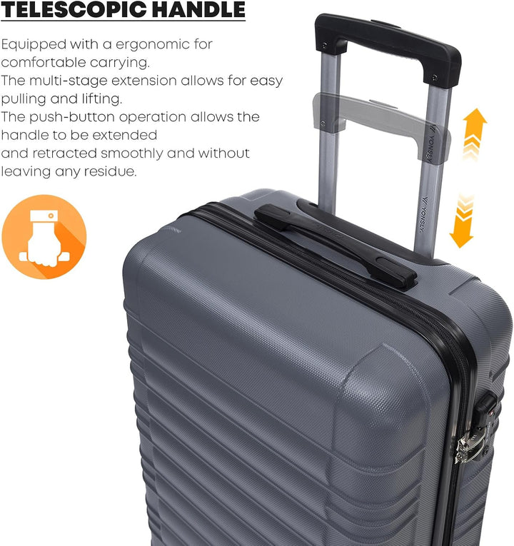Premium Reisekoffer TSA-Schloss,YKK-Reissverschluss Hartschalen-Koffer Trolley Kabinenkoffer Rollkof