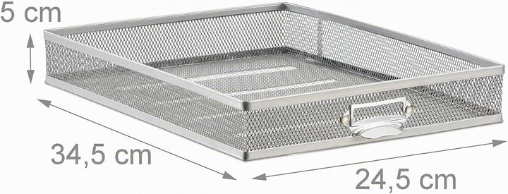 Relaxdays, Silber Schubladenbox, 10 Schubfächer, für Din A4 Dokumente, Ordnungssystem für Schreibtis