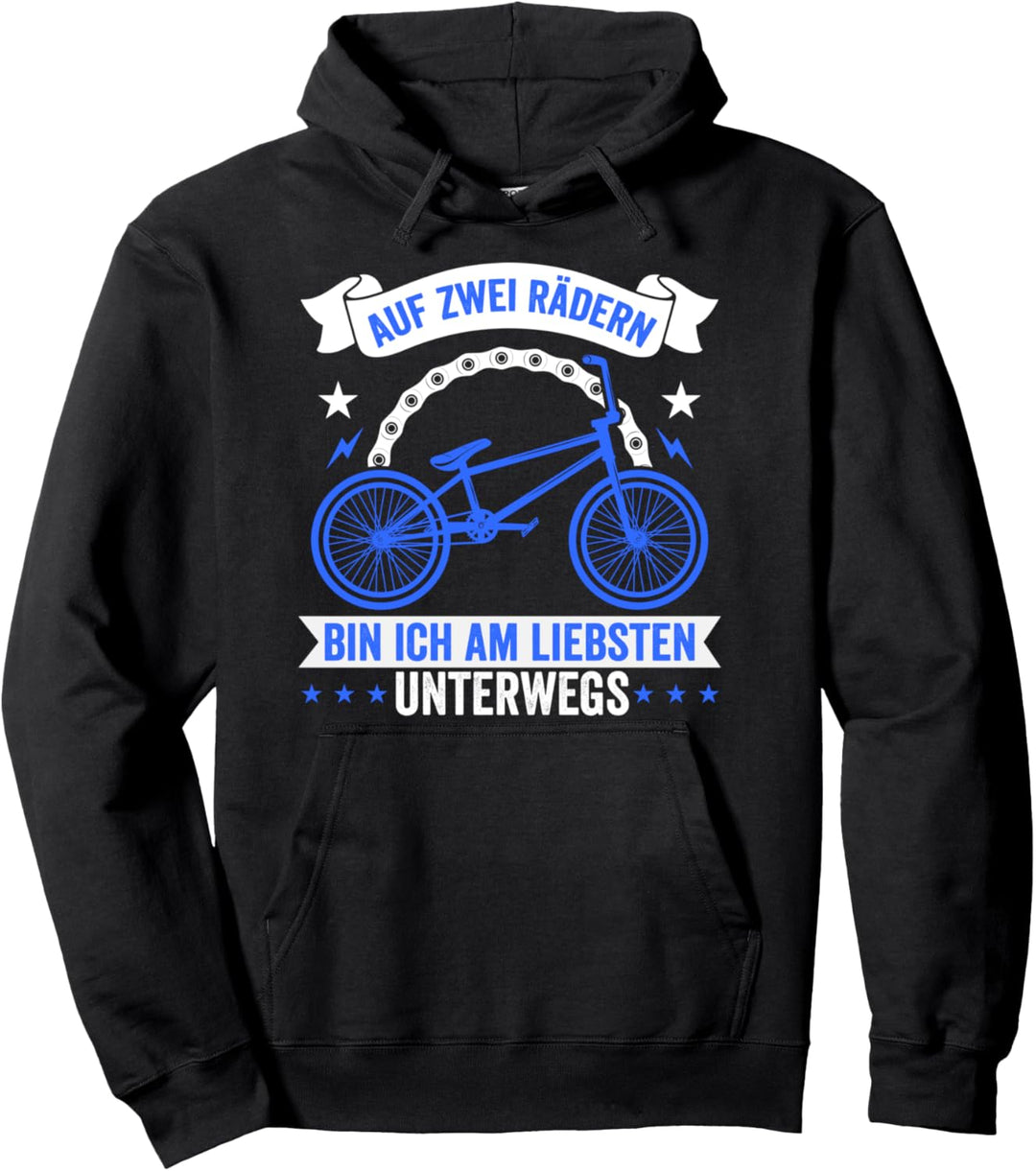 Auf zwei Rädern bin ich am liebsten Unterwegs lustig Fahrrad Pullover Hoodie
