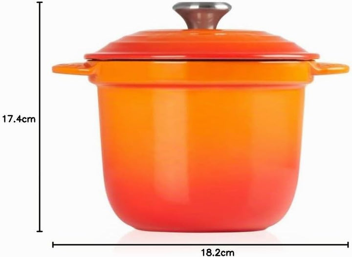 Le Creuset Cocotte Every aus Gusseisen mit Poteriedeckel, 18 cm, 2 Liter, Ofenrot, 41110180900460, O