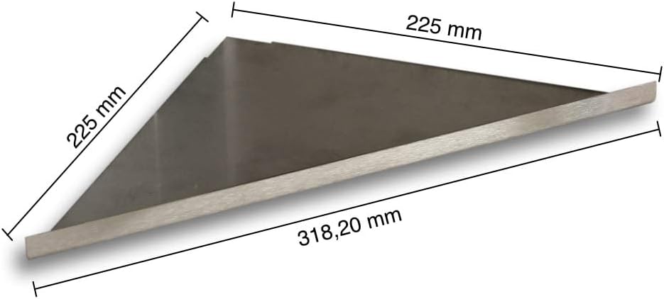 Duschablage Eckablage ohne Bohren für Bad befliesbar V2A Edelstahl (225 x 225 mm), 225 x 225 mm