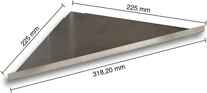 Duschablage Eckablage ohne Bohren für Bad befliesbar V2A Edelstahl (225 x 225 mm), 225 x 225 mm