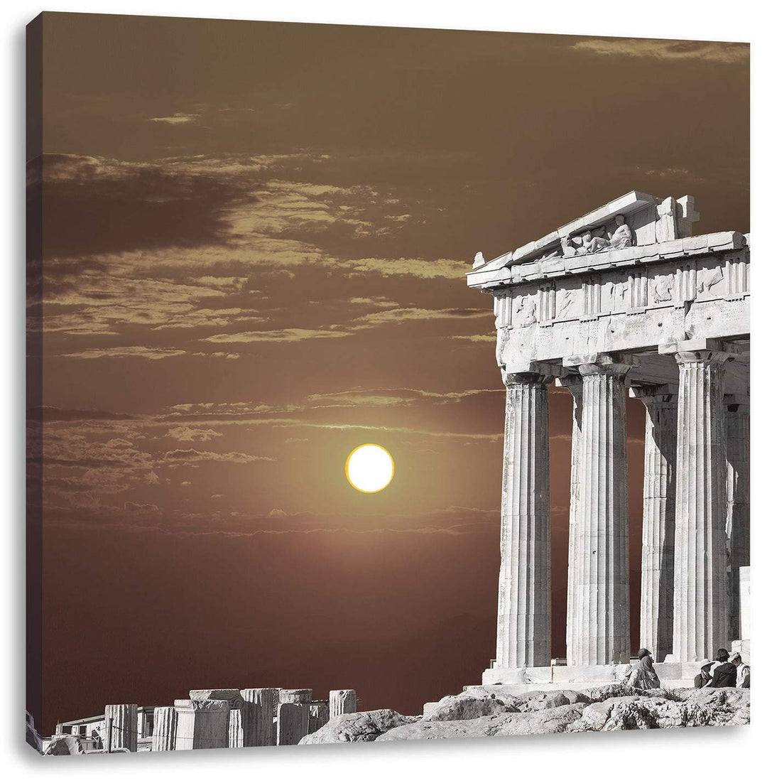 Pixxprint schöner Tempel der Athene als Leinwandbild Quadratisch/Grösse: 70x70 / Wandbild/Kunstdruck