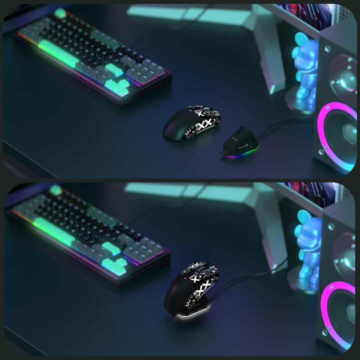 LexonElec x Attack Shark X11 Kabellose Gaming-Maus mit RGB Magnetische Ladestation, PixArt PAW3311-S
