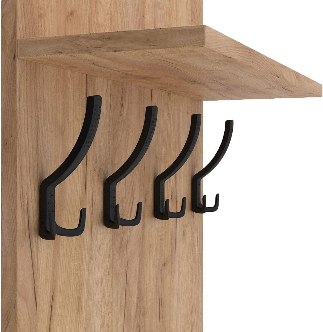 AKKE 120x60 | MAXI Garderobenpaneel Wandgarderobe Garderobe Wandpaneel Kleiderstange SCHWARZ | GOLD