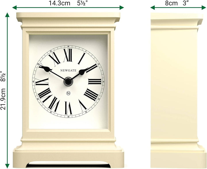 NEWGATE® Time Lord Kaminsims Uhr | Klassisches Design Einer kutschenuhr | Blasscreme | Römische ziff