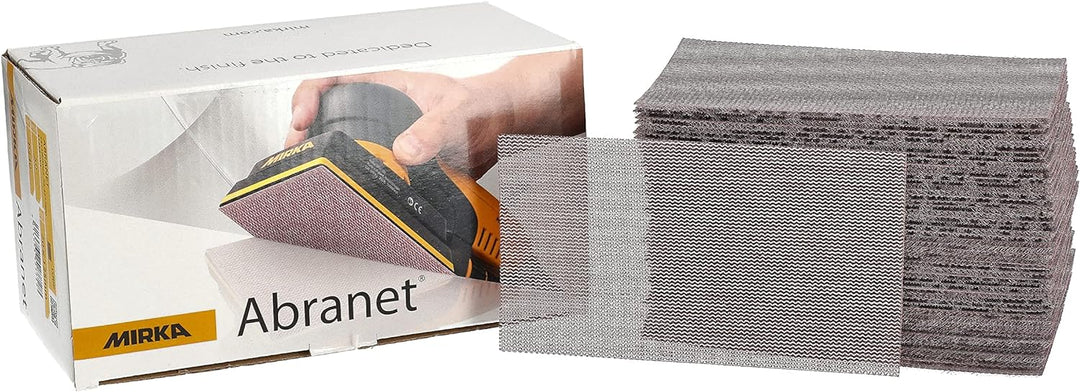 Mirka Abranet Netz-Schleifstreifen 70x125 mm Klett / Korn P120 / 50 Stk / zum Schleifen von Holz, Sp