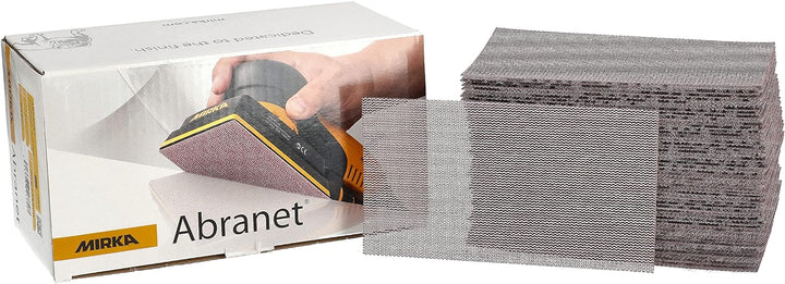 Mirka Abranet Netz-Schleifstreifen 70x125 mm Klett / Korn P180 / 50 Stk / zum Schleifen von Holz, Sp