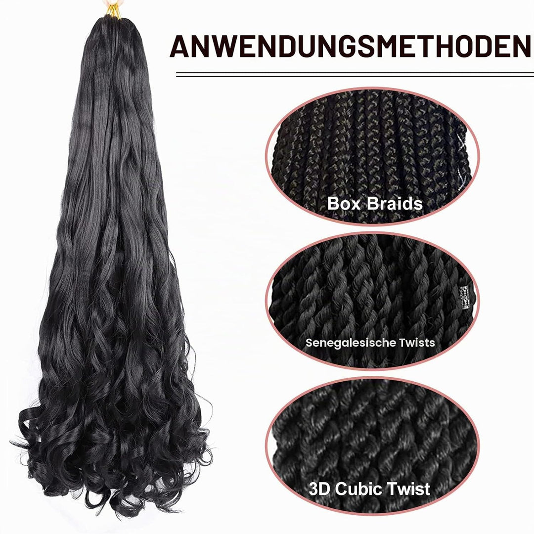 Herkeymidy french curly braiding hair 24 inch Loose Wavy 8 Pack Bouncy Braiding Hair extensions 75g/