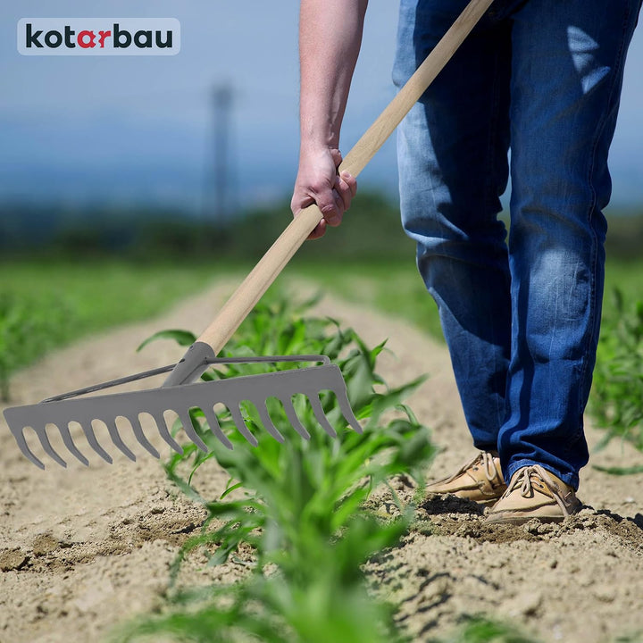KOTARBAU® Laubrechen - 26 cm - Metall Rechen für Gras &amp; Laub - ohne Holzstiel - Gartenrechen - Rasen