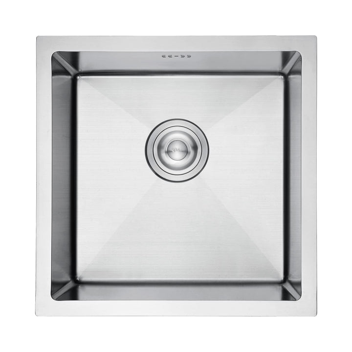 Ibergrif M84040 Küchenspüle 40 x 40 cm, Unterbauspüle mit Ablauffilter, Edelstahl Silber, Silber