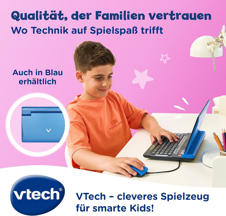 Vtech Explorer Laptop Pro Pink I Lernlaptop mit 164 Spielen I Bilingual Deutsch Englisch I 8 Lernkat