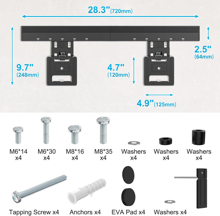 Ultra Slim TV-Wandhalterung - IMtKotW TV Halterung für 37-80 Zoll Fernseher, Max. 75 kg, TV Halterun