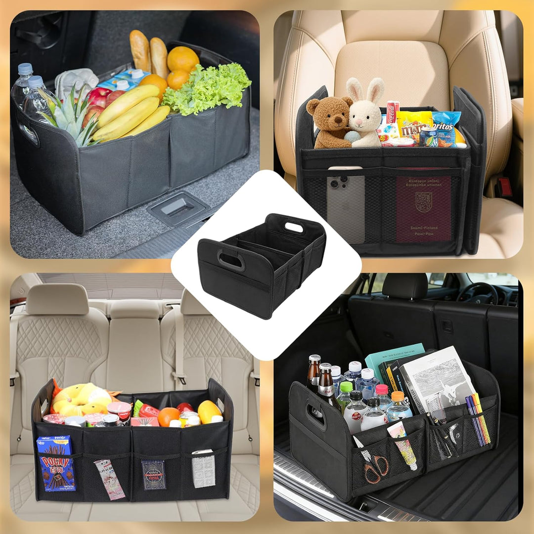 Auto Kofferraum Organizer, Kofferraumtasche, Zusammenklappbarer Auto Organizer Kofferraum mit Fächer