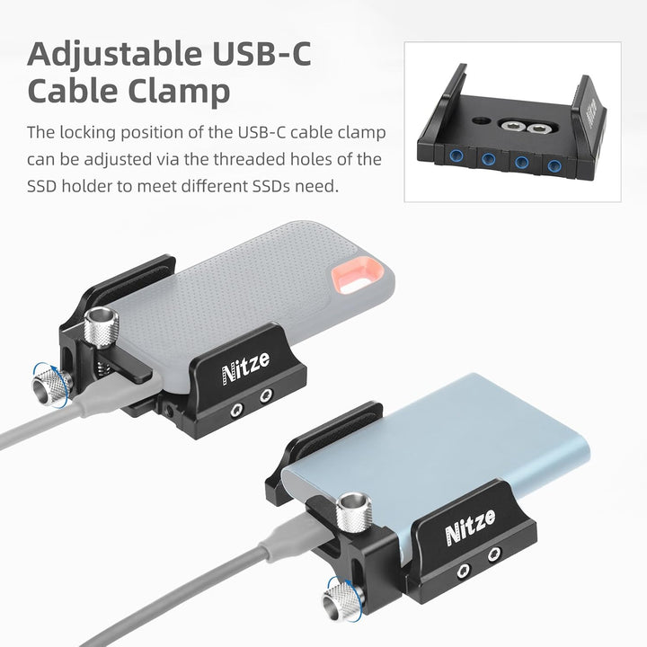 Nitze Universal SSD-Halter für Samsung T5 / T7 / T7 Shield / T9 SSD und SanDisk SSD, T5/T7 SSD-Halte