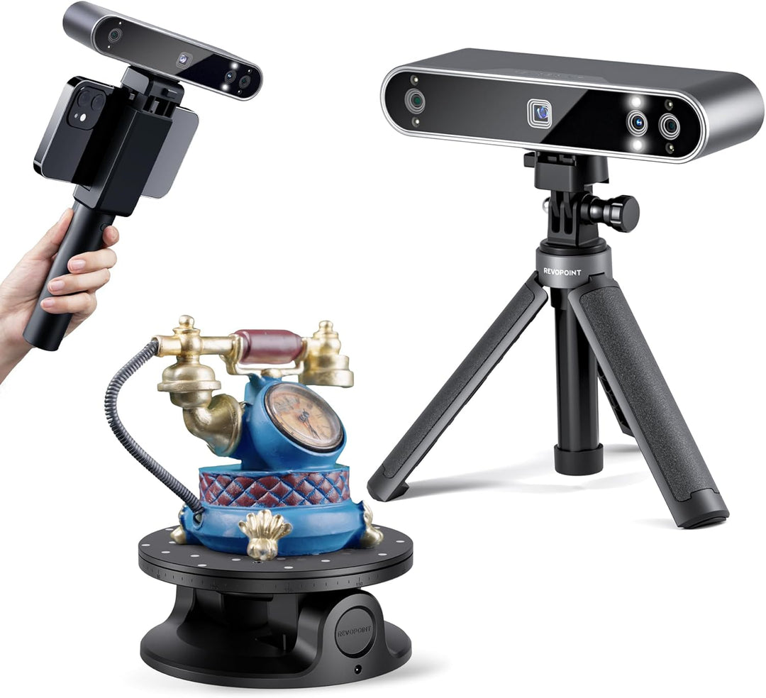 [2023 Upgrade] Revopoint POP 3 Handheld 3D-Scanner für 3D-Drucker mit Farbdaten, 0,05 mm Präzision u