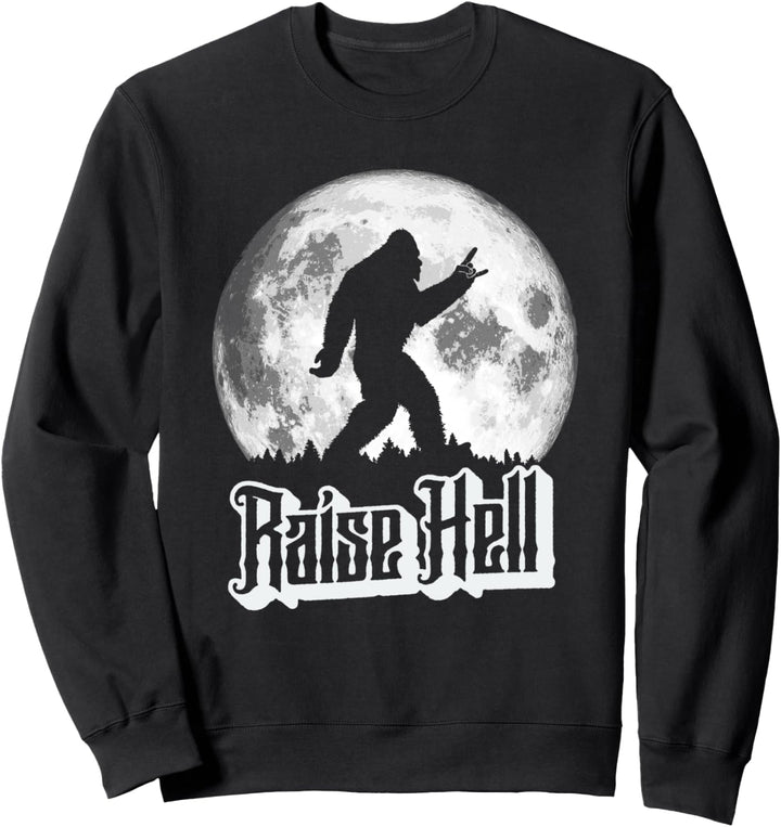 Raise Hell! Rock n' Roll Bigfoot Dude & Moon Sweatshirt