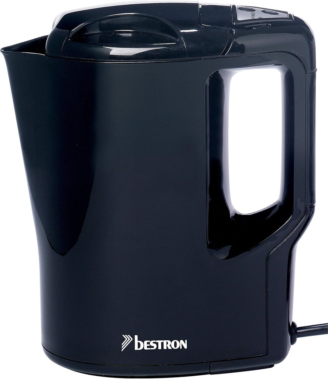 Bestron AWK810 Handlicher Reise-Wasserkocher mit Kochstopp-Automatik, 0,9 Liter, 500 Watt, Schwarz 0
