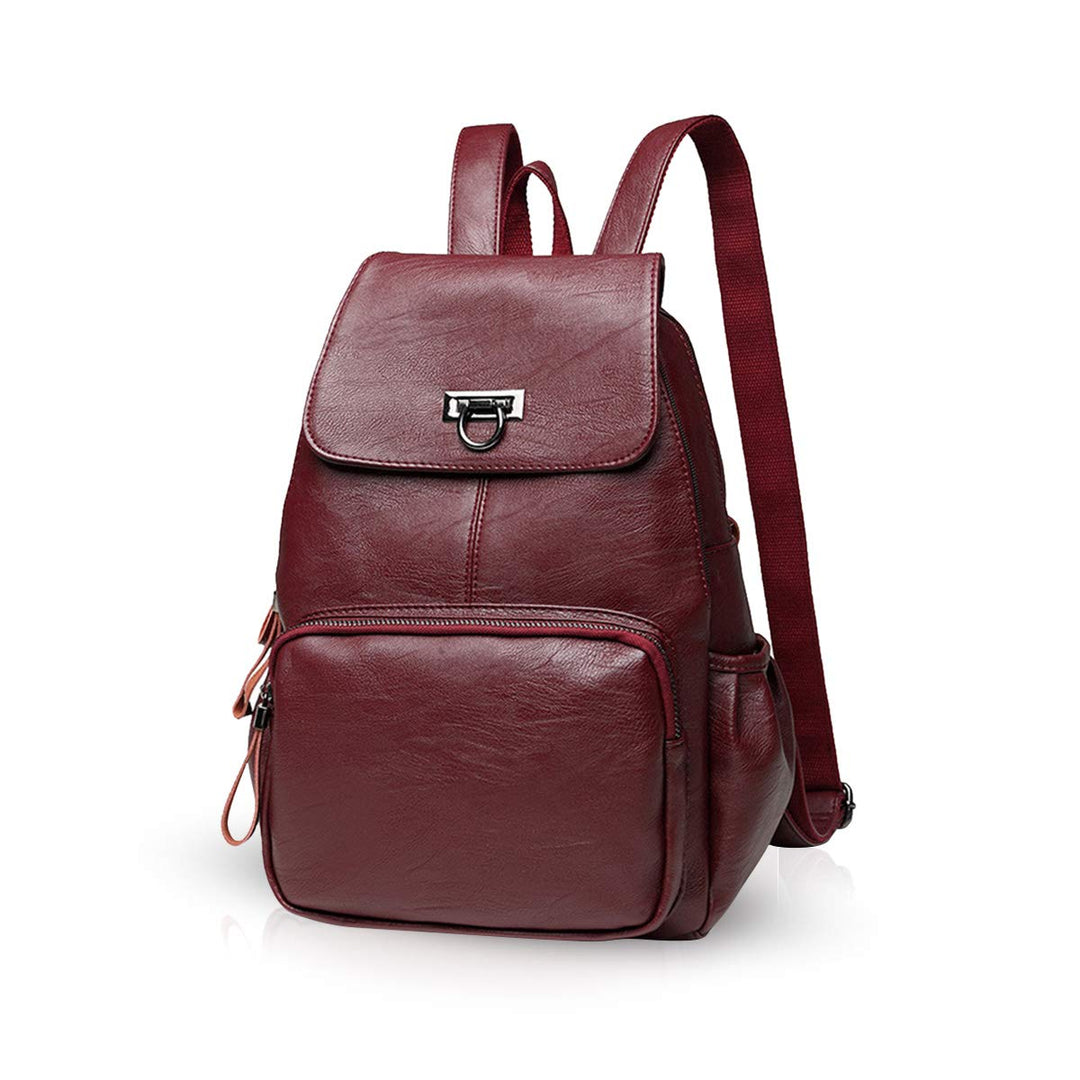 NICOLE & DORIS Damen Lederrucksack Lässiger Damenrucksack für Damen Rucksackbeutel für Damen Weinrot
