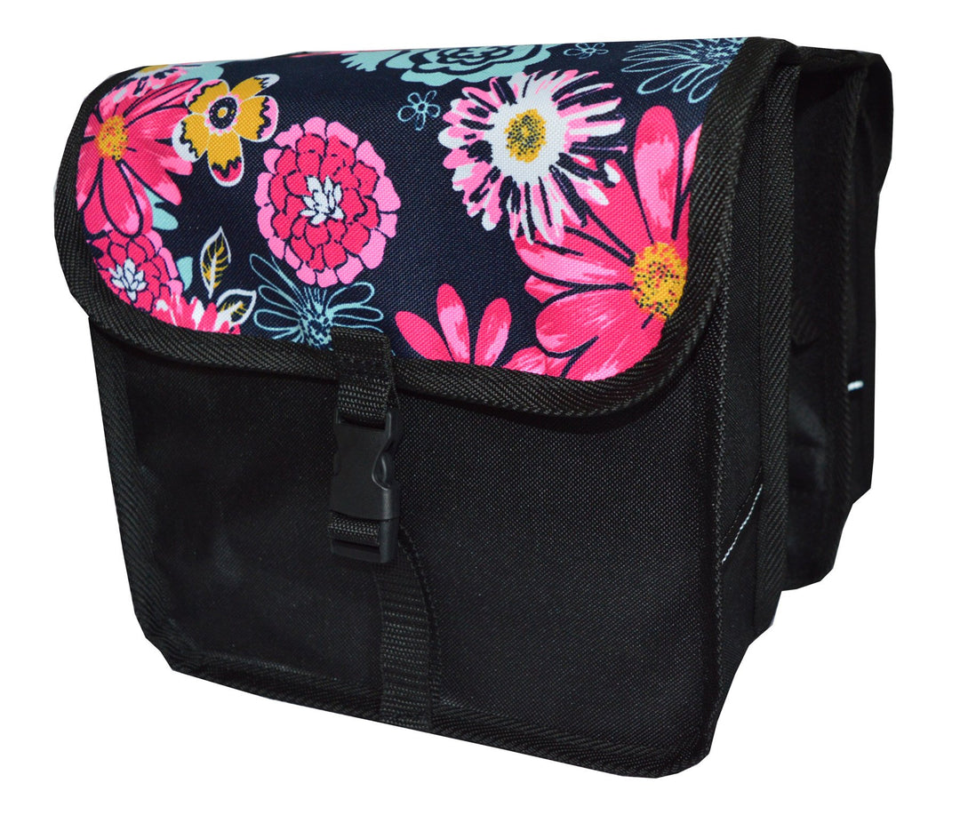 Beluko FAHRRADTASCHE Kinder Satteltasche Gepäckträgetasche Doppel 2 x 5l (8. Mini - Blumen)