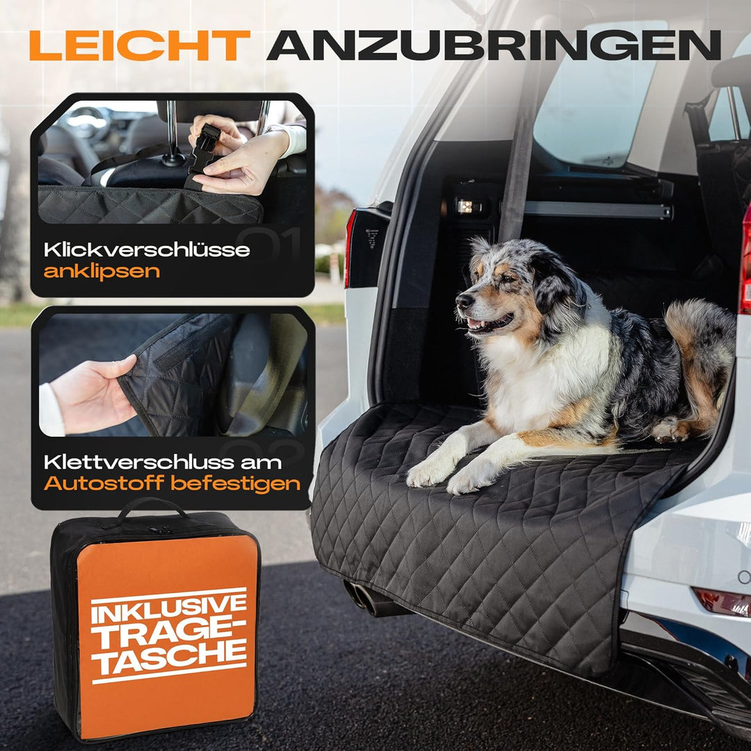 Naturiz® Kofferraumschutz Hund mit Seiten- & Ladekantenschutz - Hundedecke Auto Kofferraum - Univers