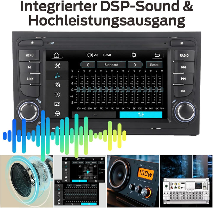 Linux Autoradio Blitzstart für Audi A4 S4 RS4 B6 B7 2002-2008 Wireless CarPlay/Android Auto/Bluetoot