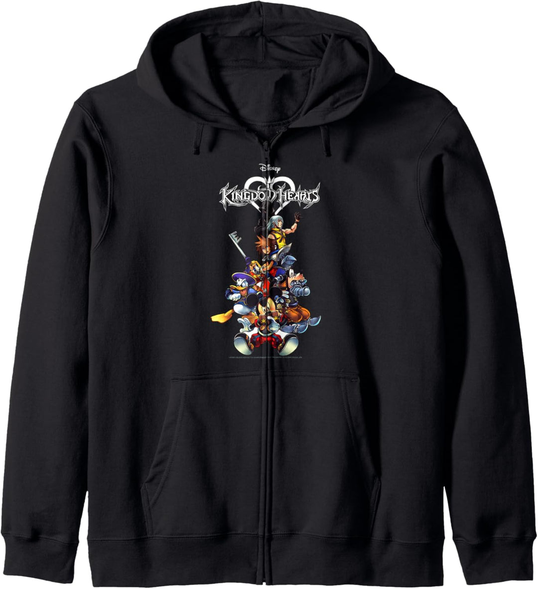 Disney Kingdom Hearts Group Shot Action Pose Logo Kapuzenjacke