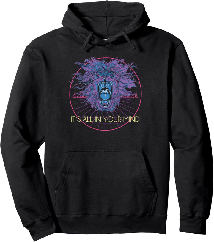 Its All In Your Mind - Vaporwave Style Lion Aesthetik Pullover Hoodie