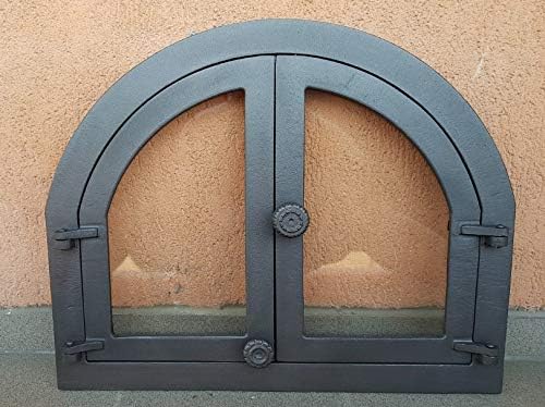 Sellon24® Backofentür Panama Glas Ofentür aus Gusseisen Pizzaofentür Steinofentür Gusseisen H3903