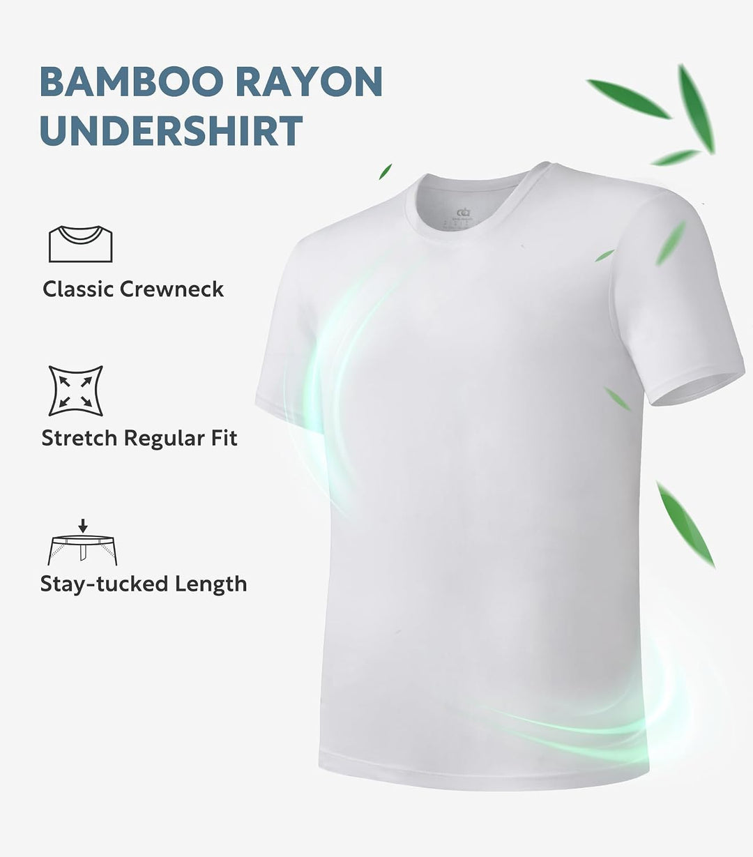 DAVID ARCHY Herren Unterhemden Tshirt Business Lässig Bambus Weich Seidig Kurzarm Atmungsaktiv Weste