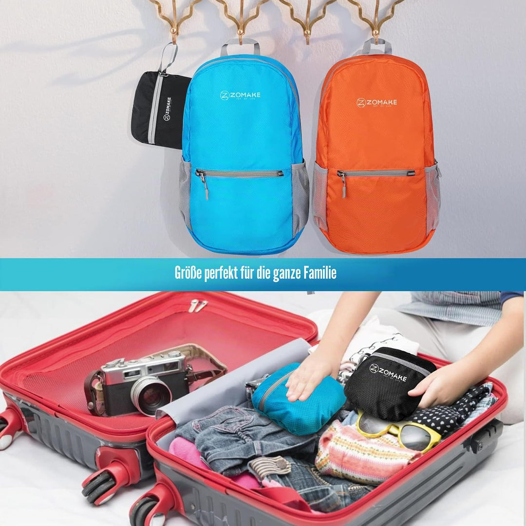 ZOMAKE Ultraleicht Faltbarer Rucksack Packbare Backpacks 20 L, Kleiner Faltbar Rucksäcke Wanderrucks