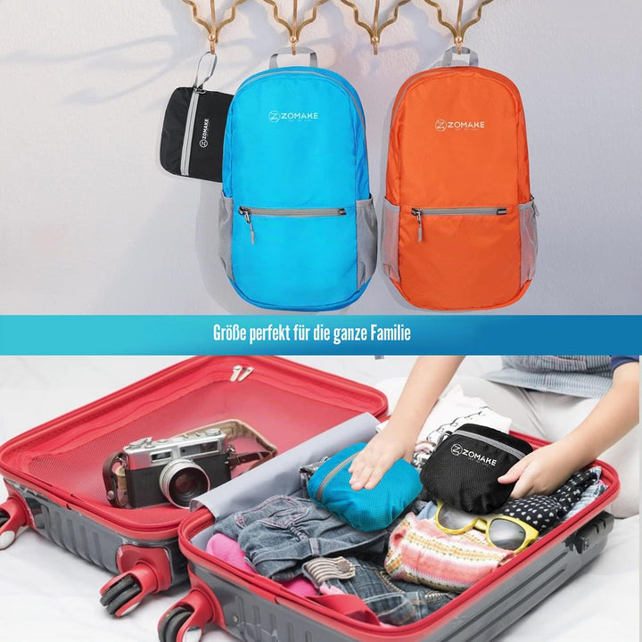 ZOMAKE Ultraleicht Faltbarer Rucksack Packbare Backpacks 20 L, Kleiner Faltbar Rucksäcke Wanderrucks