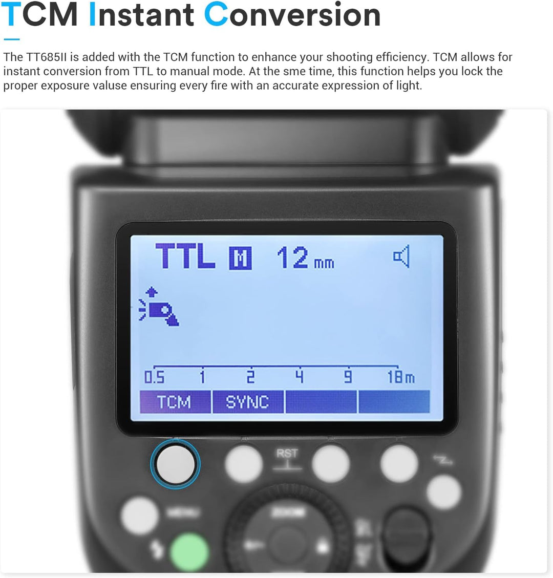 Godox TT685II-O TTL Blitz Blitzgerät HSS 1/8000s GN60 2.4G Wireless X System, TCM Instant Conversion