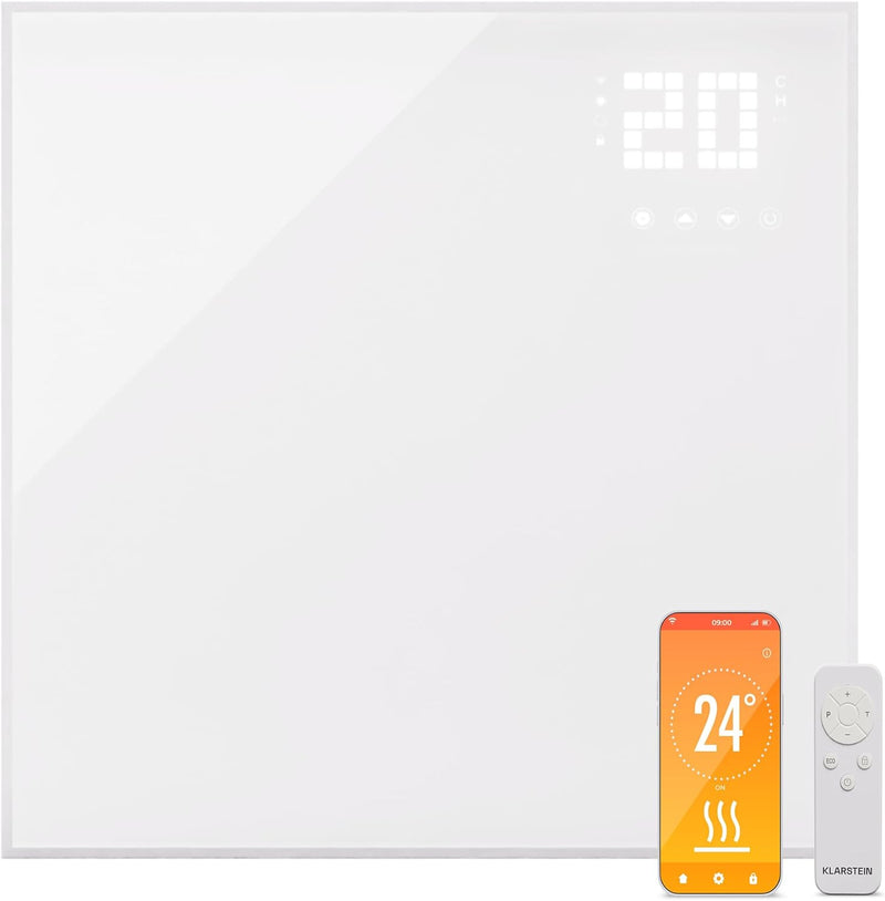 Klarstein Infrarotheizung mit Thermostat, 360W Elektroheizung, Smart Home Bild-Infrarotheizung zur W