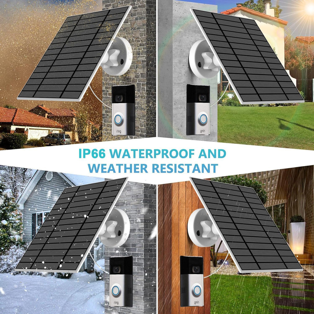 6W Solarpanel zum Aufladen der Türklingelbatterie, IP66 wasserdicht, kompatibel mit Ring video doorb