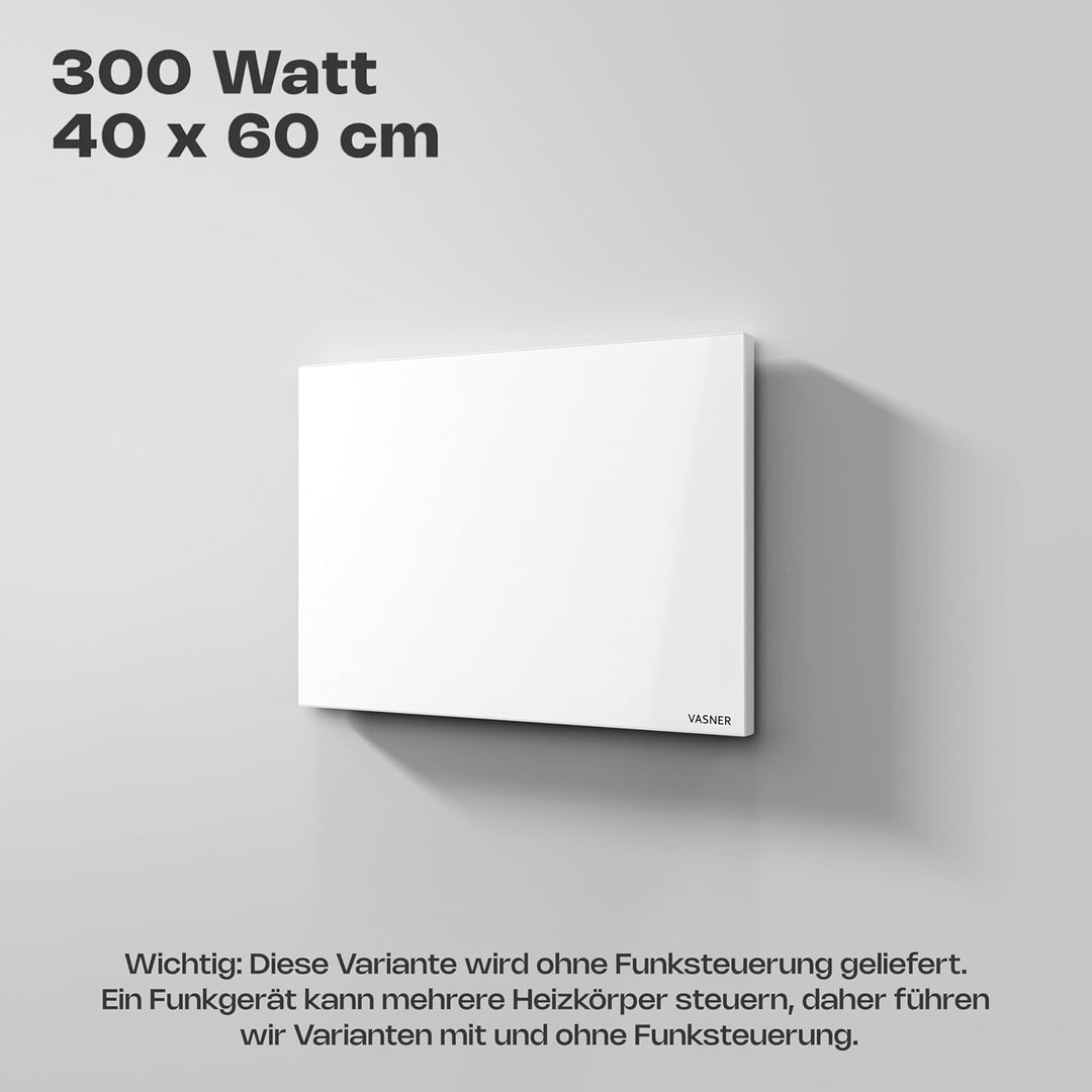 VASNER Citara M RX Funk Infrarotheizung – Infrarot Heizpaneel weiss 300-1100 Watt, Elektroheizung mi