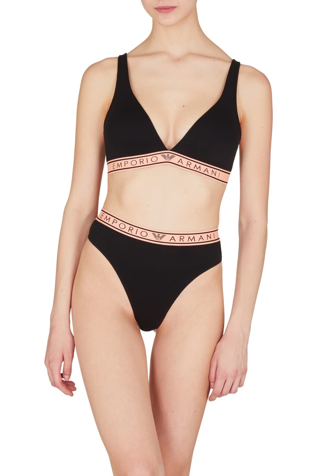 Emporio Armani Damen Women's Iconic Logoband Padded Bra L Schwarz, L Schwarz
