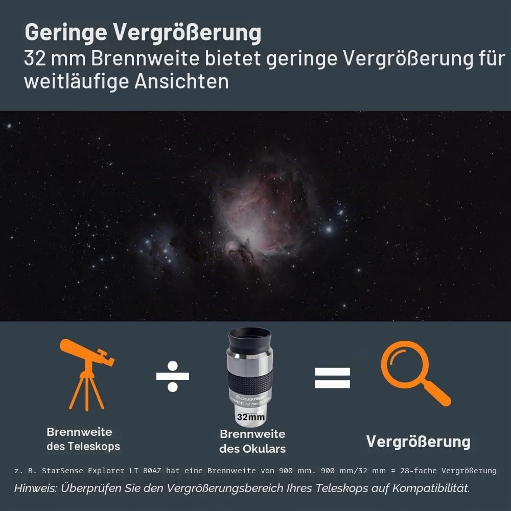 Celestron 93323 1-1/4-32 mm Omni Serie Okular, 32 mm